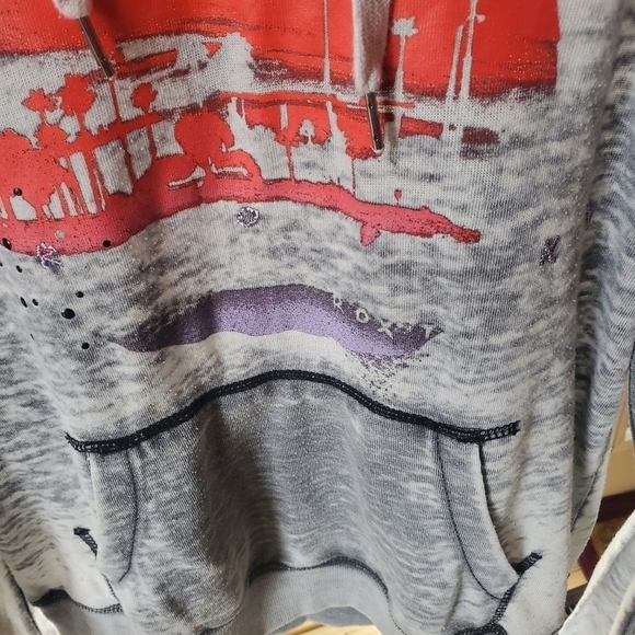 Roxy Colorful Graphic Long Sleeve Sz. M Hoodie - Picture 3 of 10